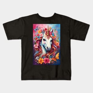 Floral X Unicorn Kids T-Shirt